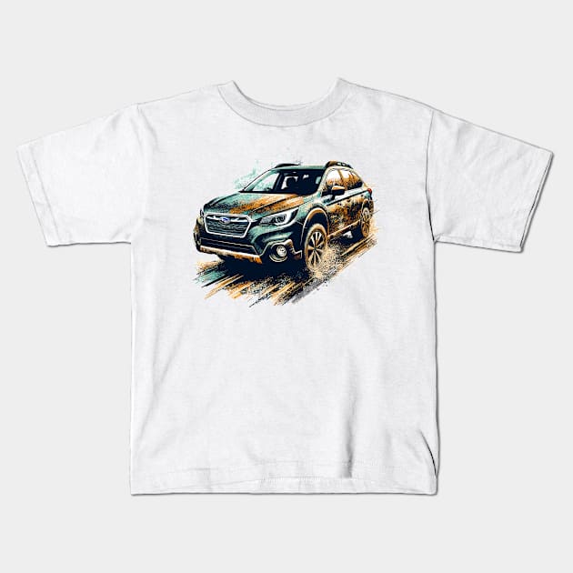 Subaru Outback Kids T-Shirt by Vehicles-Art